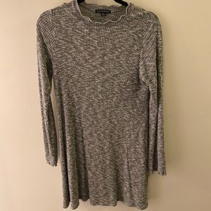 Grey mock neck knit dress
